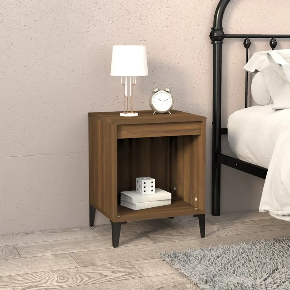 Conjunto Completo para Quarto Mesa de cabeceira 40x35x50 cm cor carvalho castanho