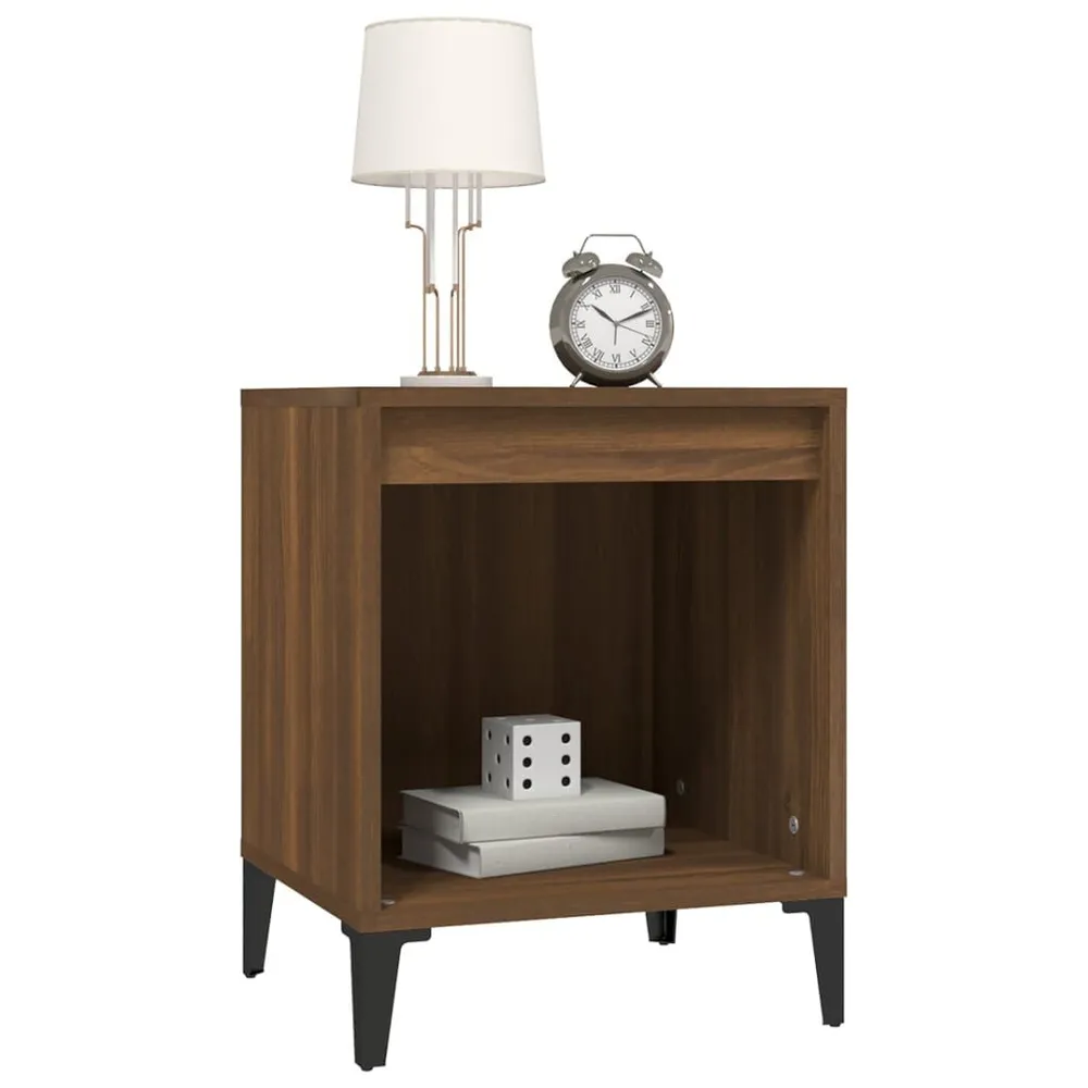 Conjunto Completo para Quarto Mesa de cabeceira 40x35x50 cm cor carvalho castanho