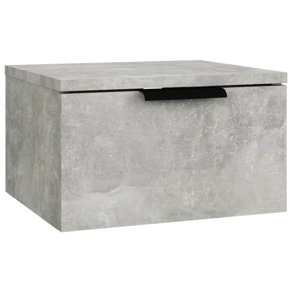 Conjunto Completo para Quarto Mesa cabeceira montagem na parede 34x30x20 cm cinzento cimento