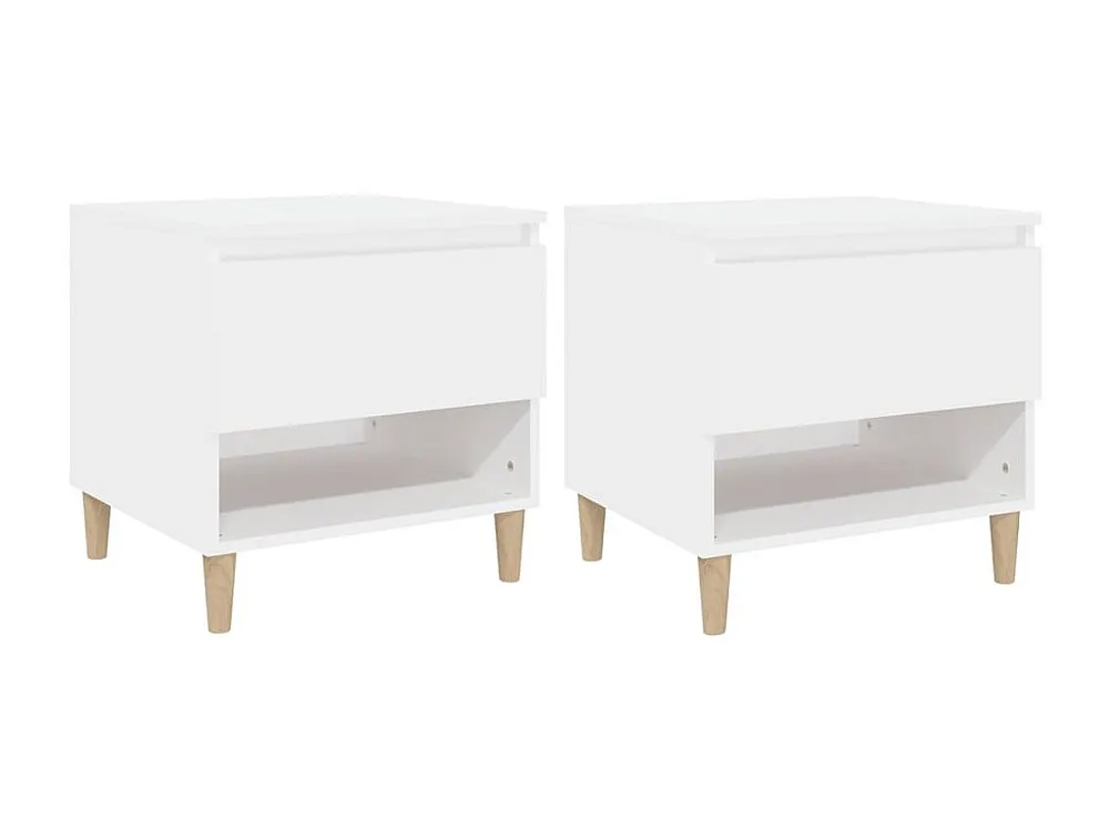 Conjunto Completo para Quarto Mesas de cabeceira 2 peças 50x46x50cm derivados de madeira branco