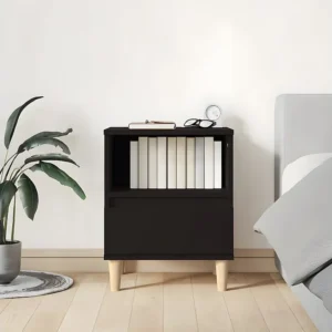 Design de Luxo Mesa de cabeceira 40x35x50 cm preto