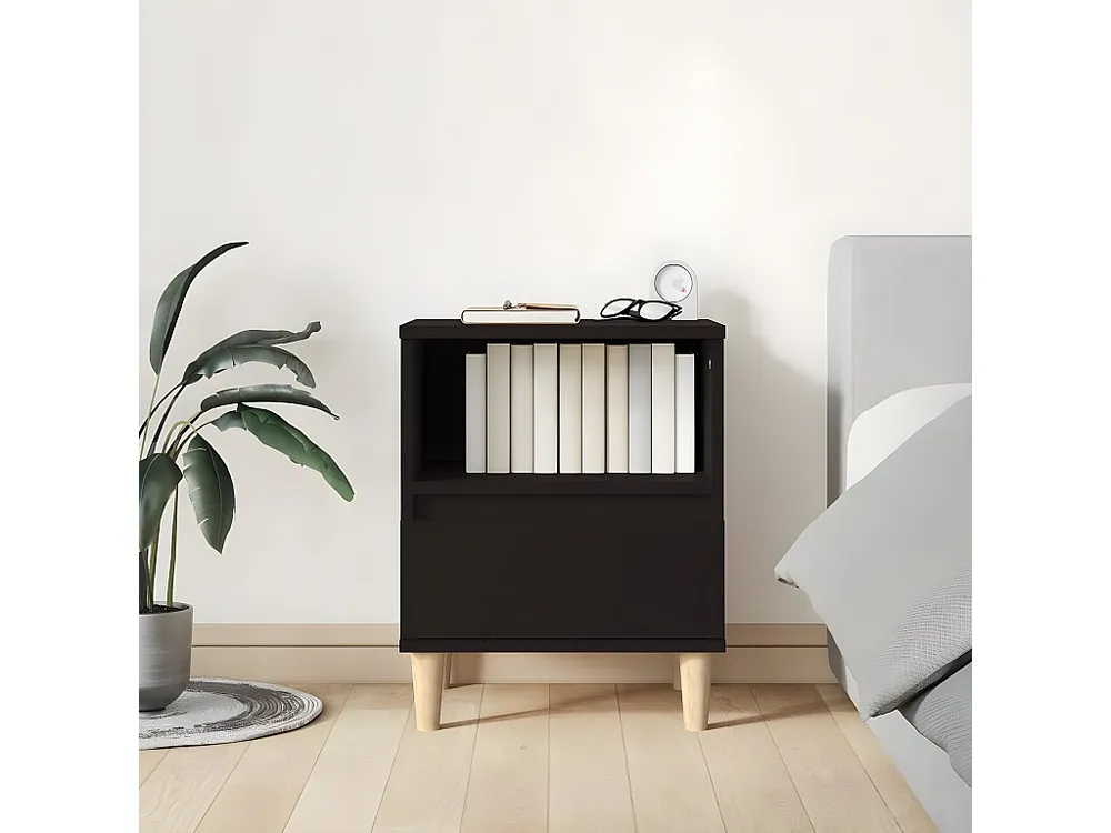 Design de Luxo Mesa de cabeceira 40x35x50 cm preto
