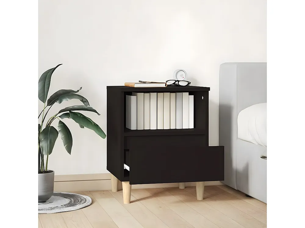 Design de Luxo Mesa de cabeceira 40x35x50 cm preto