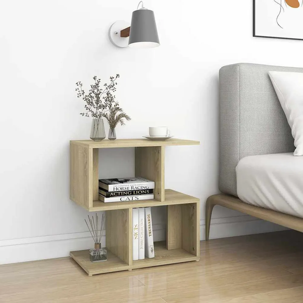 Design de Luxo Mesa de cabeceira derivados de madeira carvalho sonoma
