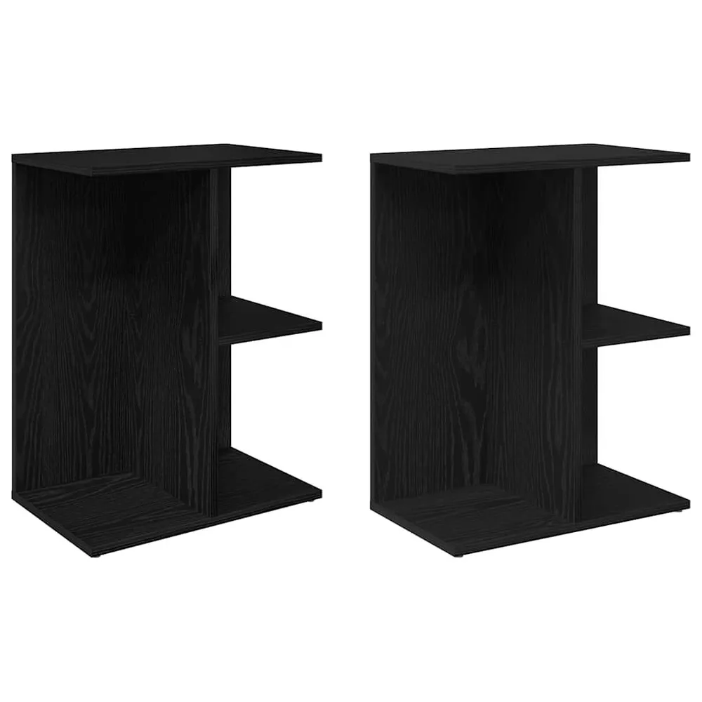 Design de Luxo Mesas cabeceira 2pcs 46,5x29x61cm deriv. madeira carvalho preto