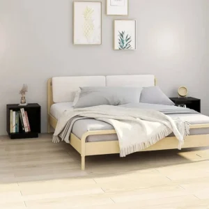 Design de Luxo Mesas de cabeceira 2 peças 40x30x40 cm pinho maciço preto
