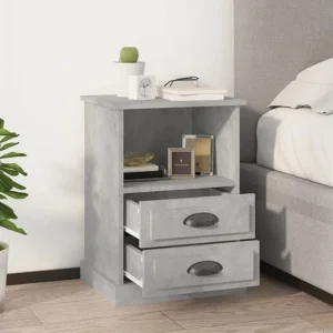 Design de Luxo Mesas de cabeceira 2 peças 43x36x60 cm cinzento cimento