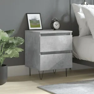 Ergonômico Mesa de cabeceira 40x35x50cm derivados madeira cinzento cimento