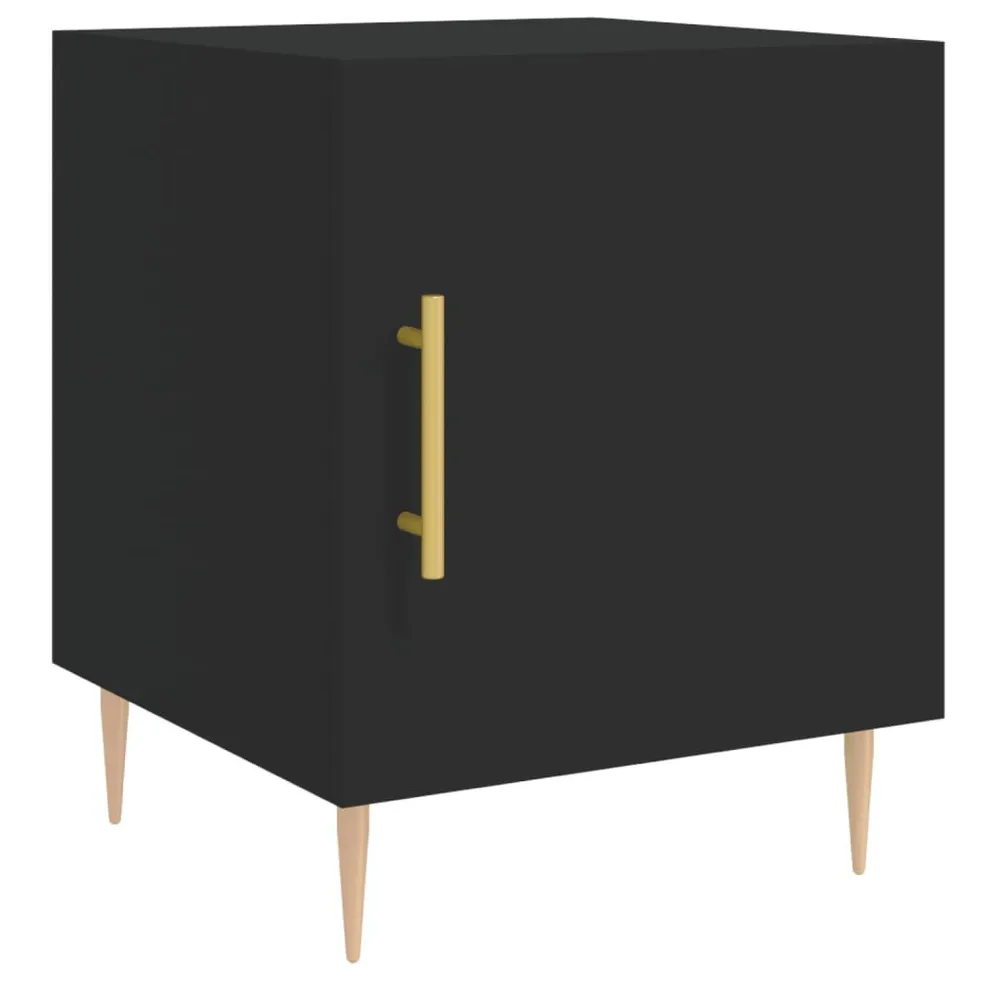 Ergonômico Mesa de cabeceira 40x40x50 cm derivados de madeira preto