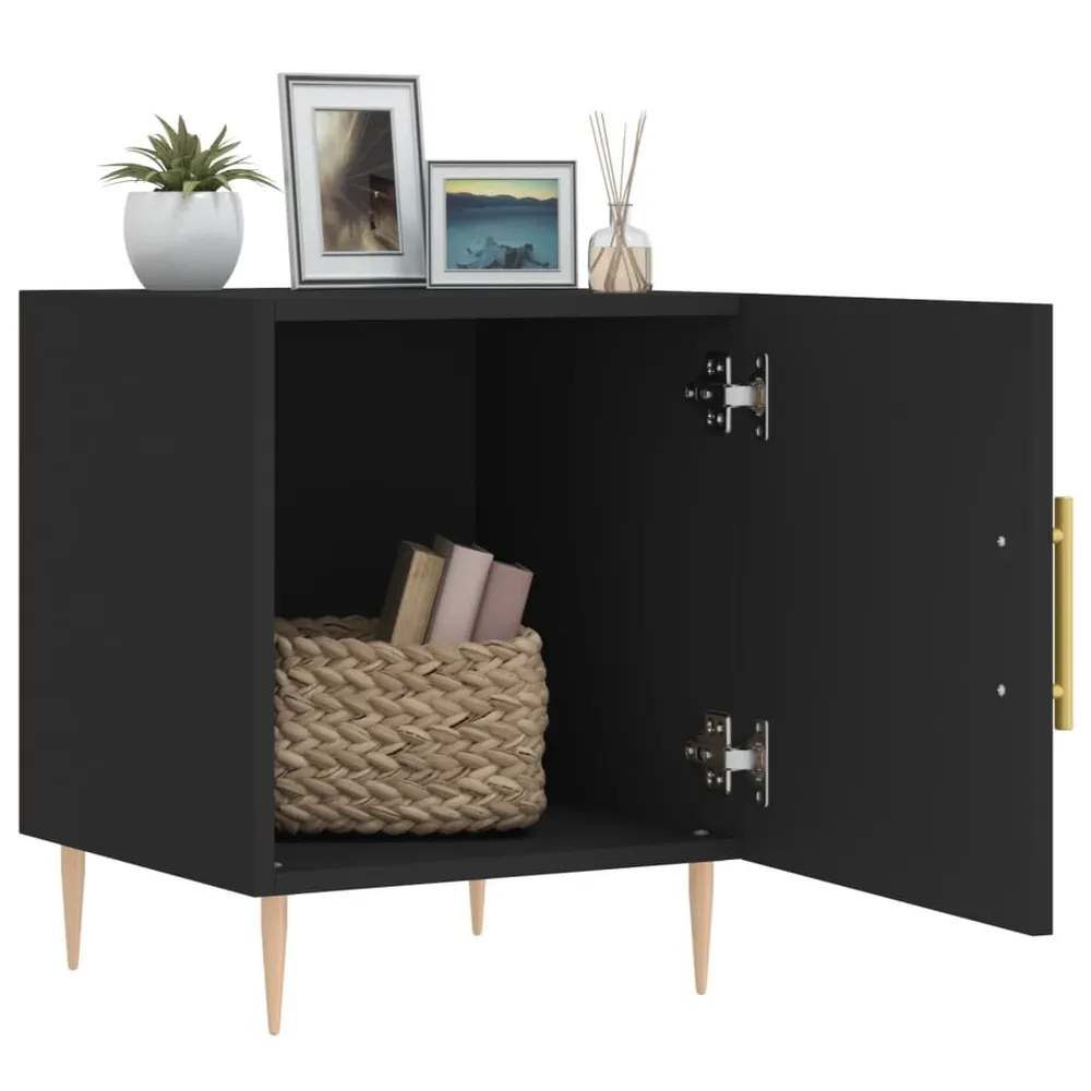 Ergonômico Mesa de cabeceira 40x40x50 cm derivados de madeira preto