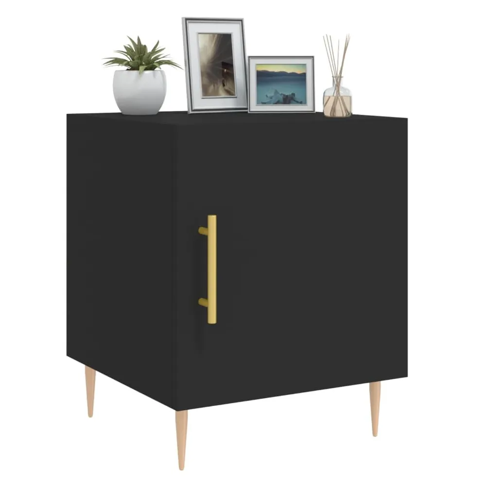 Ergonômico Mesa de cabeceira 40x40x50 cm derivados de madeira preto