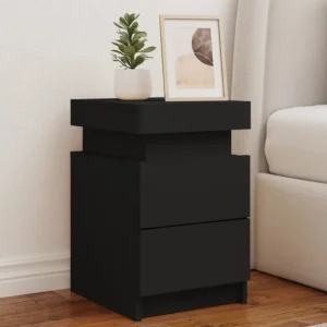 Ergonômico Mesa de cabeceira com luzes LED 35x39x55 cm preto