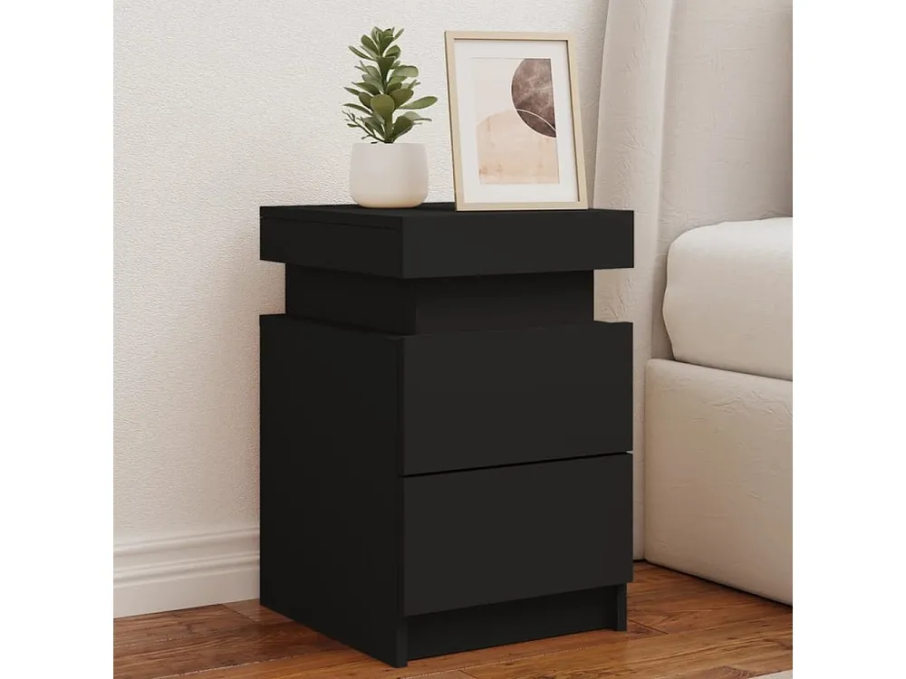 Ergonômico Mesa de cabeceira com luzes LED 35x39x55 cm preto