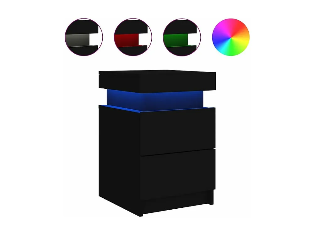 Ergonômico Mesa de cabeceira com luzes LED 35x39x55 cm preto
