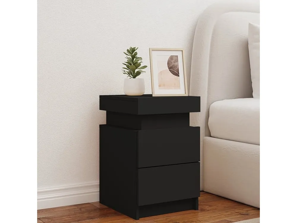 Ergonômico Mesa de cabeceira com luzes LED 35x39x55 cm preto