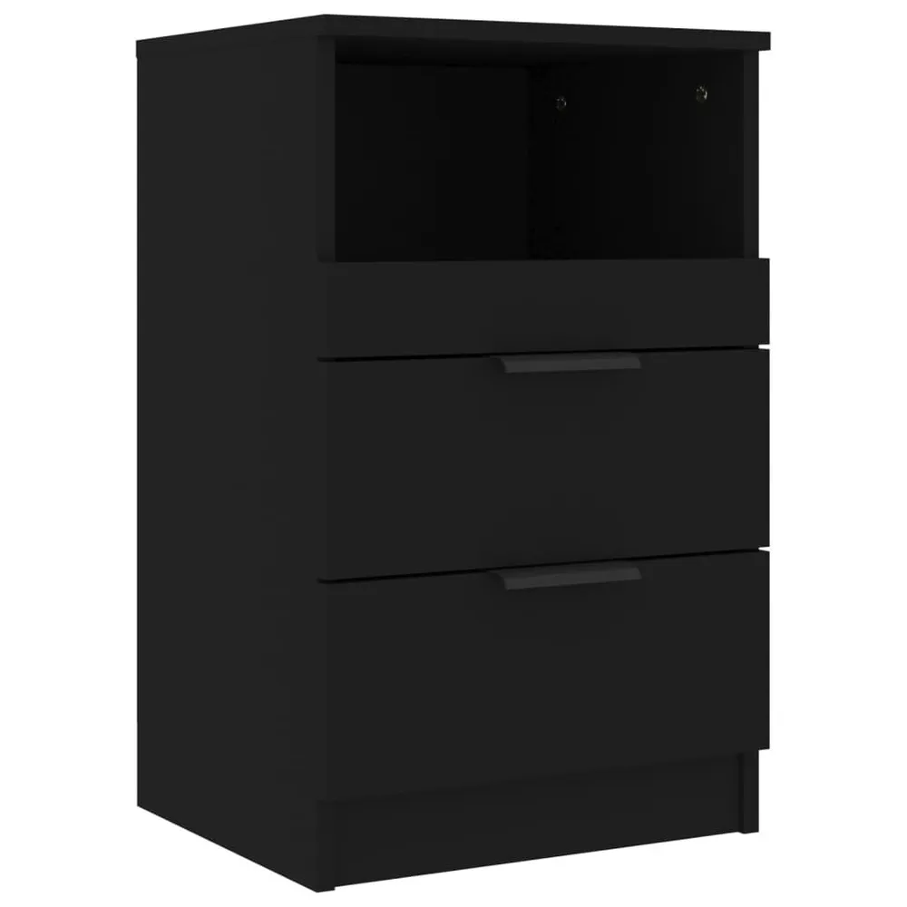 Ergonômico Mesa de cabeceira madeira processada preto