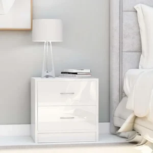 Guarda-Roupa Espelhado Mesa de cabeceira 40x30x40 cm contraplacado branco luminoso
