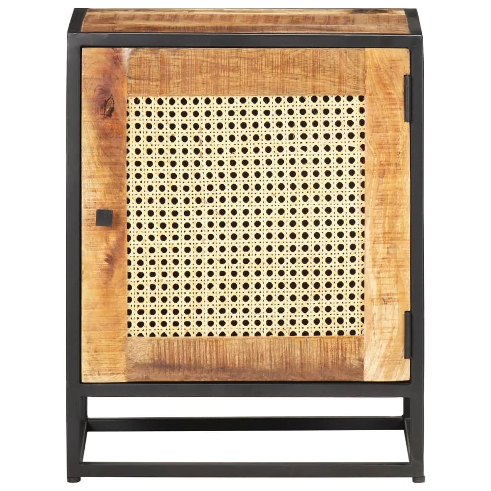 Guarda-Roupa Espelhado Mesa de cabeceira 40x30x50cm mangueira áspera/palhinha orgânico