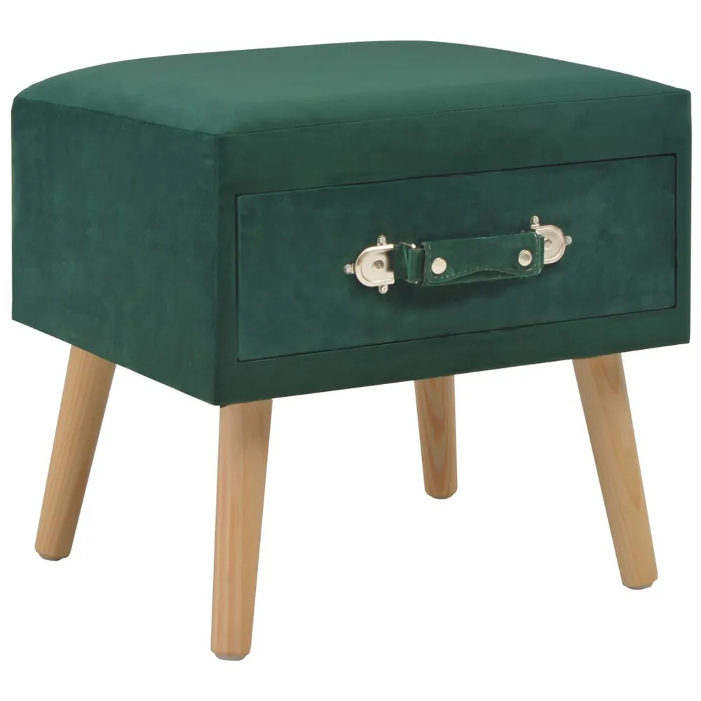 Guarda-Roupa Espelhado Mesa de cabeceira 40x35x40 cm veludo verde