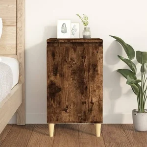 Guarda-Roupa Espelhado Mesa cabeceira 40x35x70 cm derivados madeira carvalho fumado