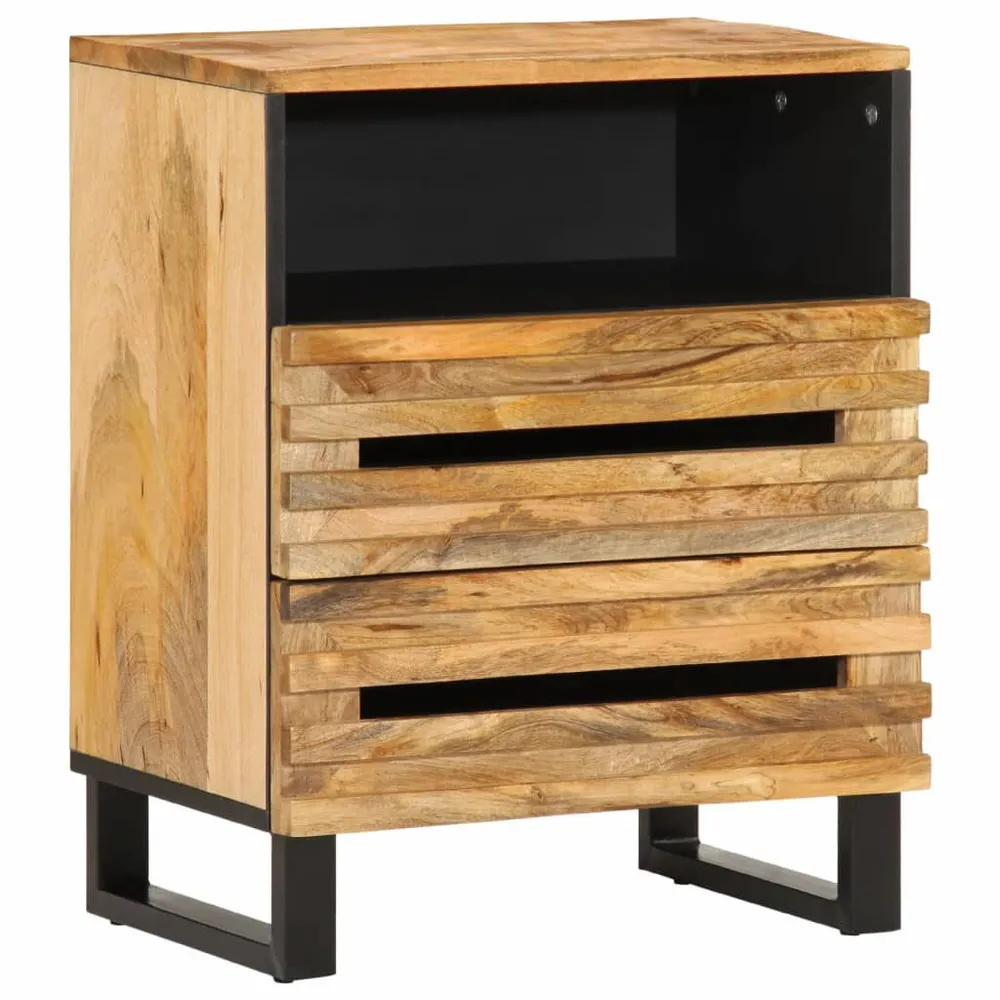 Guarda-Roupa Espelhado Mesa de cabeceira 50x34x62 cm madeira de acácia maciç
