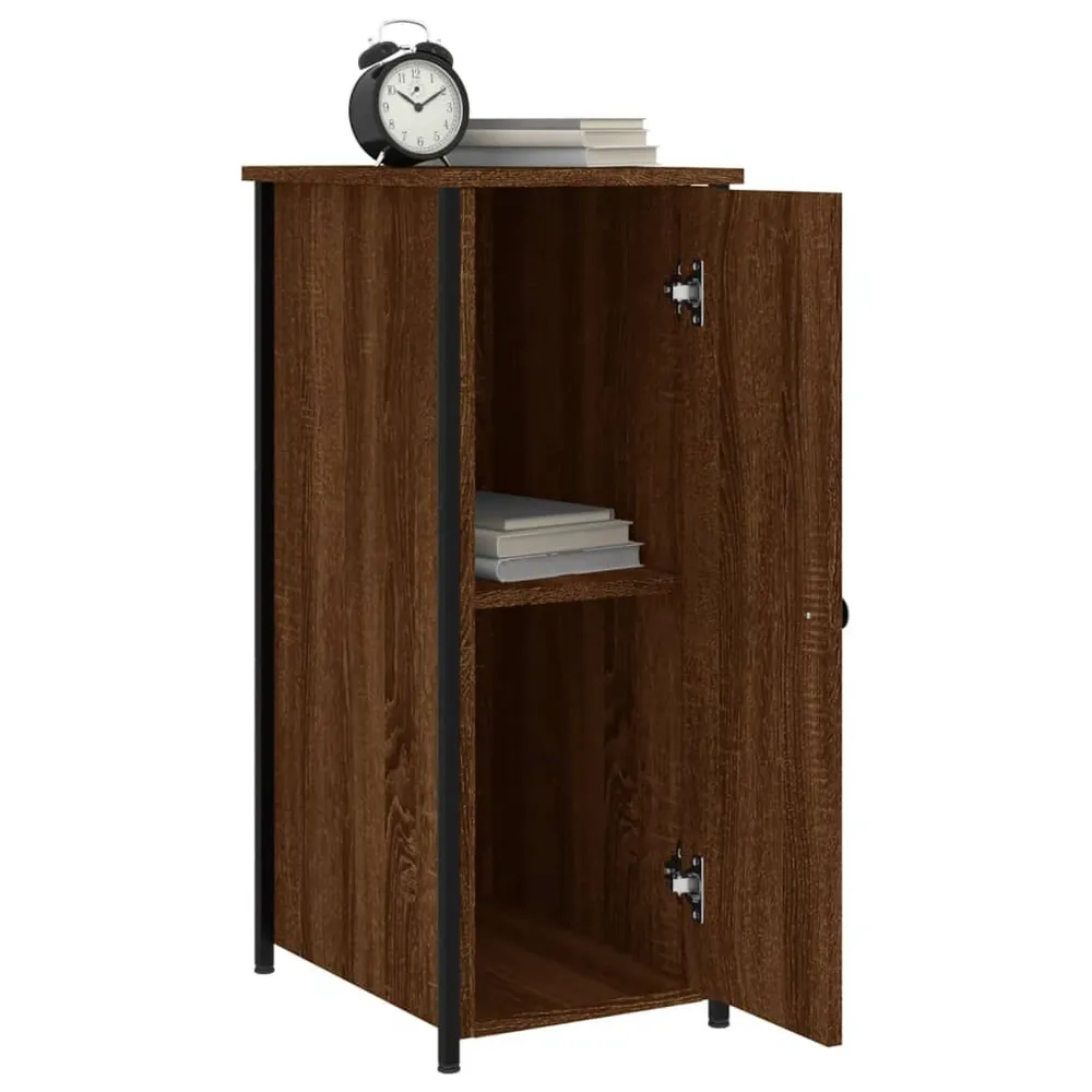 Mesa cabeceira 32x42x80 cm derivados madeira carvalho castanho para Quartos de Casal