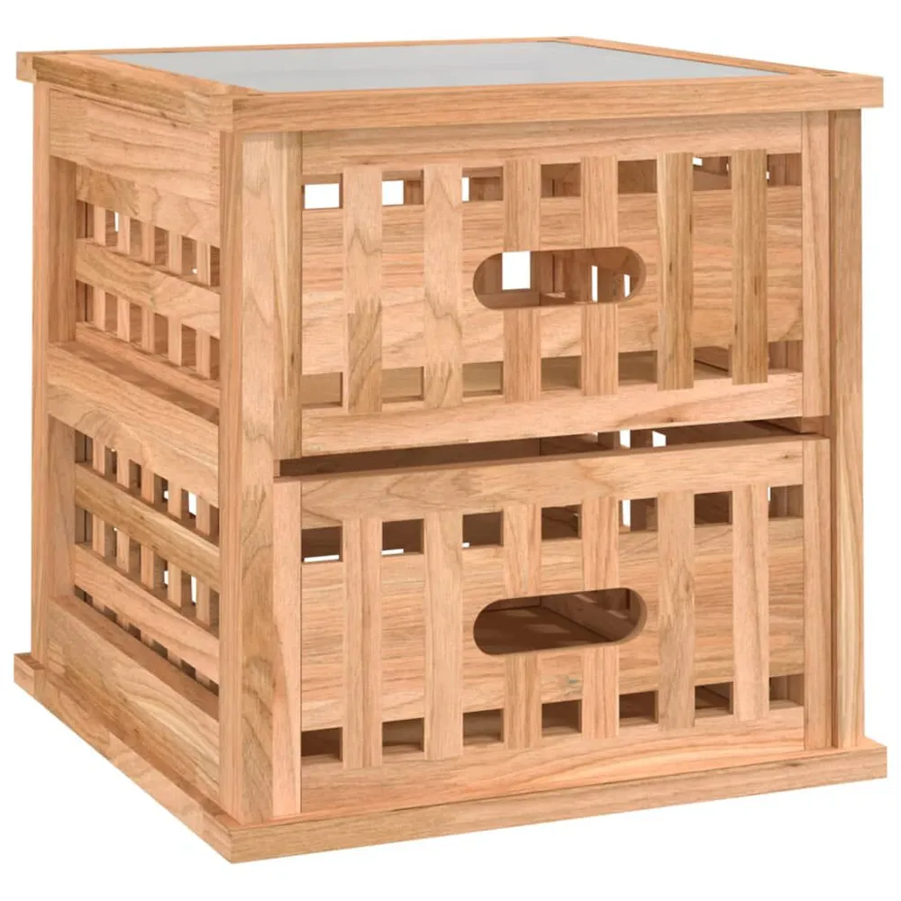 Mesa de cabeceira 34x34x34 cm madeira de nogueira maciç para Organização de Roupas