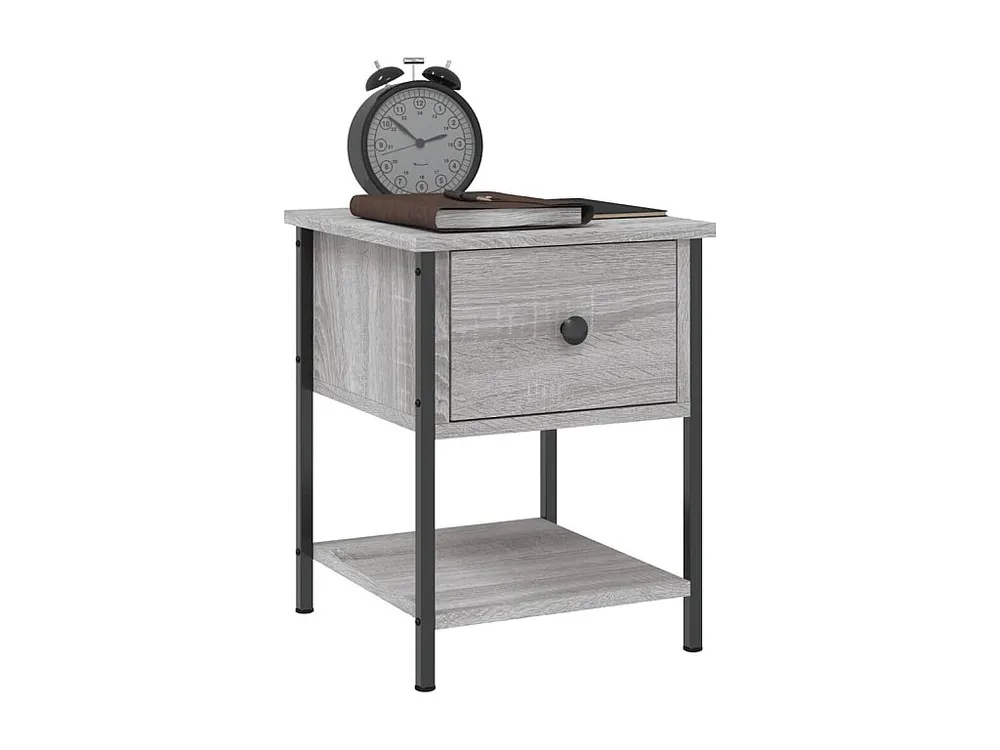 Mesa de cabeceira 34x35,5x45 cm derivados madeira cinza sonoma em Pinho Natural