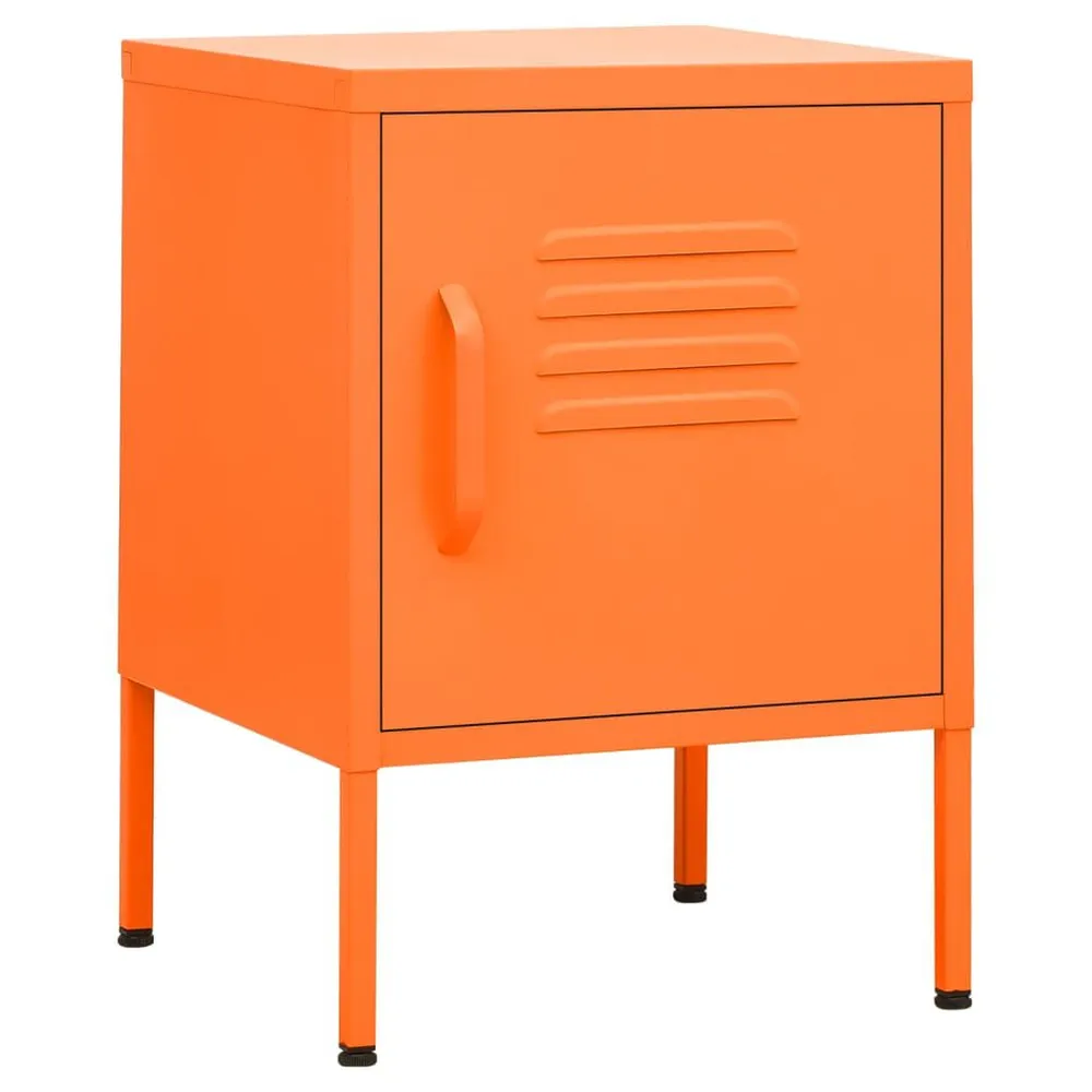 Mesa de cabeceira 35x35x51 cm ço laranja em Pinho Natural
