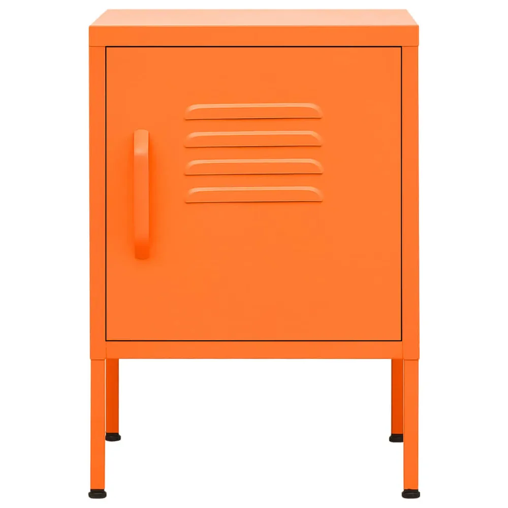 Mesa de cabeceira 35x35x51 cm ço laranja em Pinho Natural