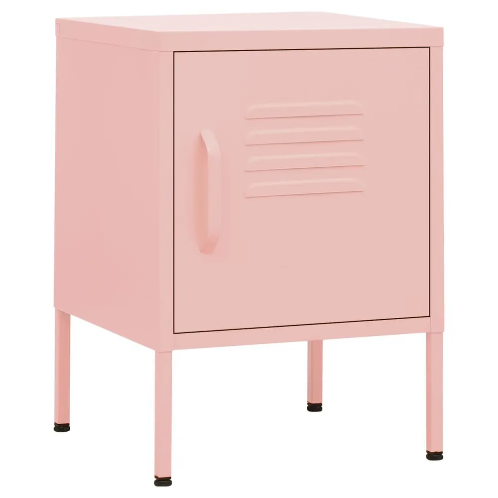Mesa de cabeceira 35x35x51 cm ço rosa em Pinho Natural