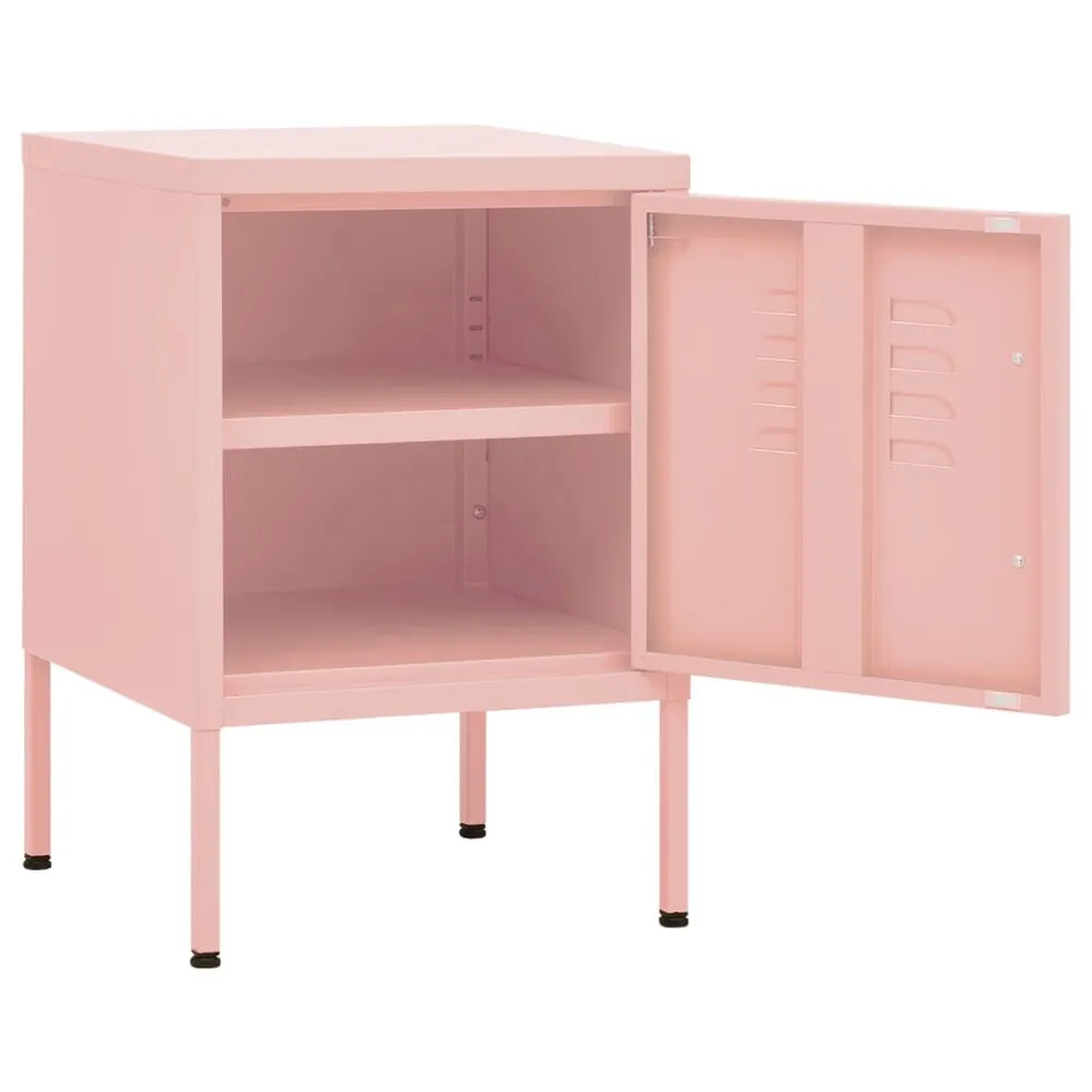 Mesa de cabeceira 35x35x51 cm ço rosa em Pinho Natural