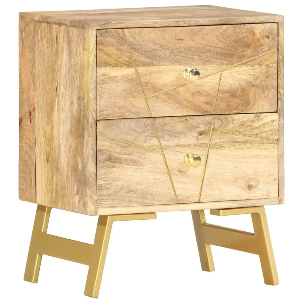 Mesa de cabeceira 40x30x50 cm madeira de mangueira maciç com Garantia Estendida