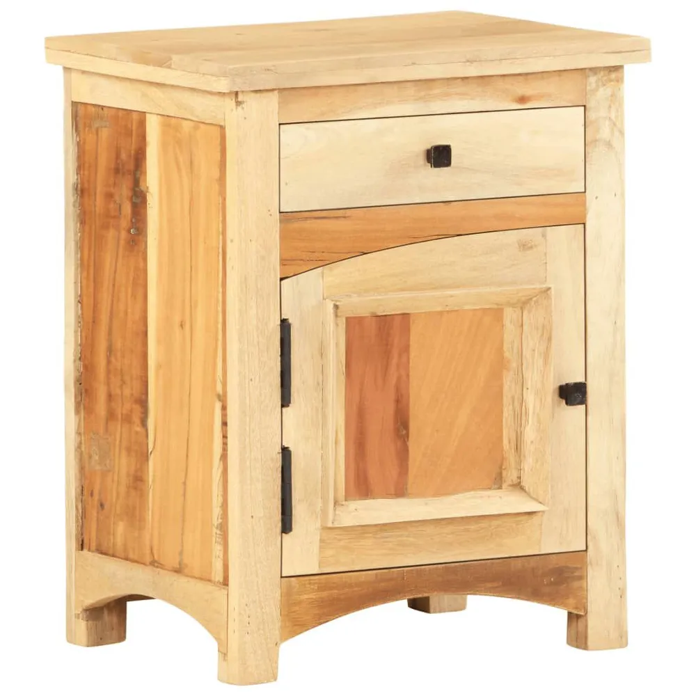 Mesa de cabeceira 40x30x50 cm madeira recuperada maciç com Colchão Incluso