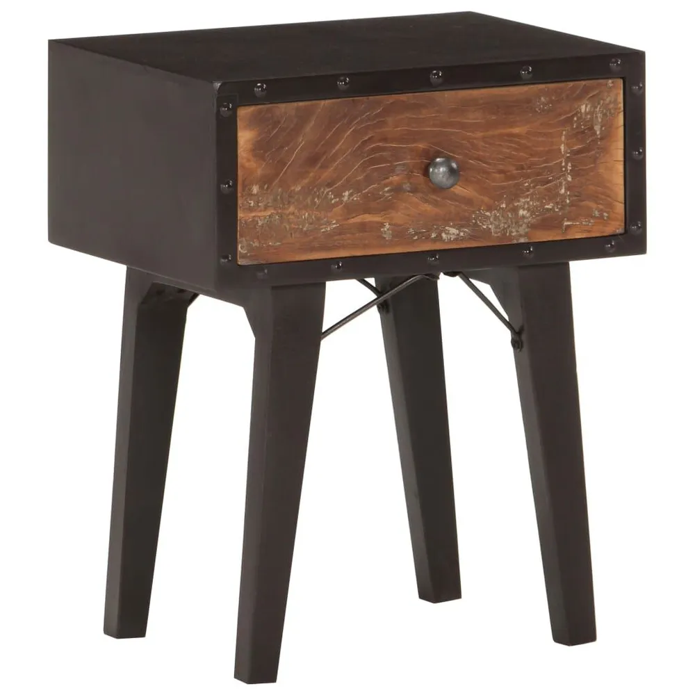 Mesa de cabeceira 40x30x50 cm madeira recuperada maciç para Quartos de Casal