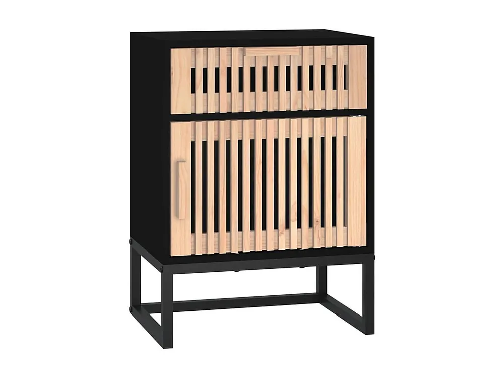 Mesa de cabeceira 40x30x55,5 cm derivados madeira/ferro preto para Quartos de Casal