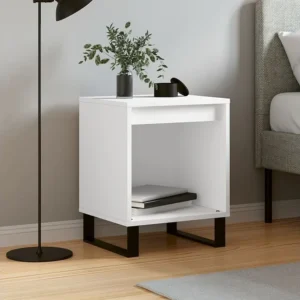 Mesa de cabeceira 40x35x50 cm derivados de madeira branco com Cabideiro Incluso