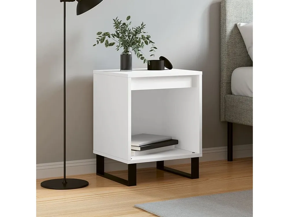 Mesa de cabeceira 40x35x50 cm derivados de madeira branco com Cabideiro Incluso