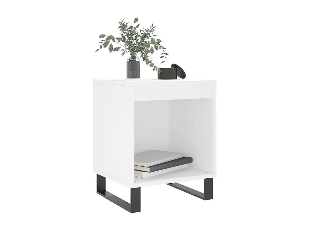 Mesa de cabeceira 40x35x50 cm derivados de madeira branco com Cabideiro Incluso