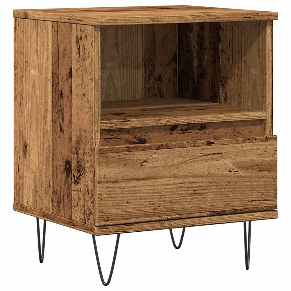 Mesa de cabeceira 40x35x50 cm derivados madeira madeira velha | Design Escandinavo |