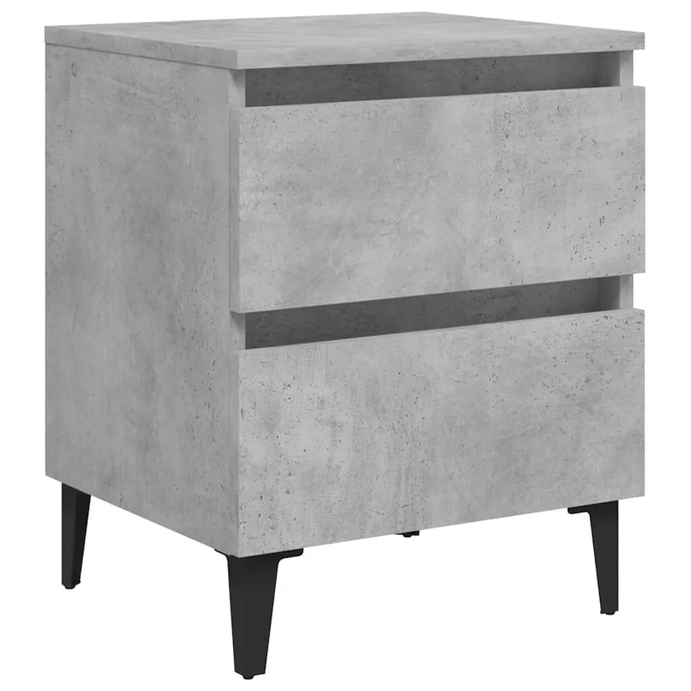Mesa de cabeceira 40x35x50cm derivados de madeira cinza cimento com Garantia Estendida