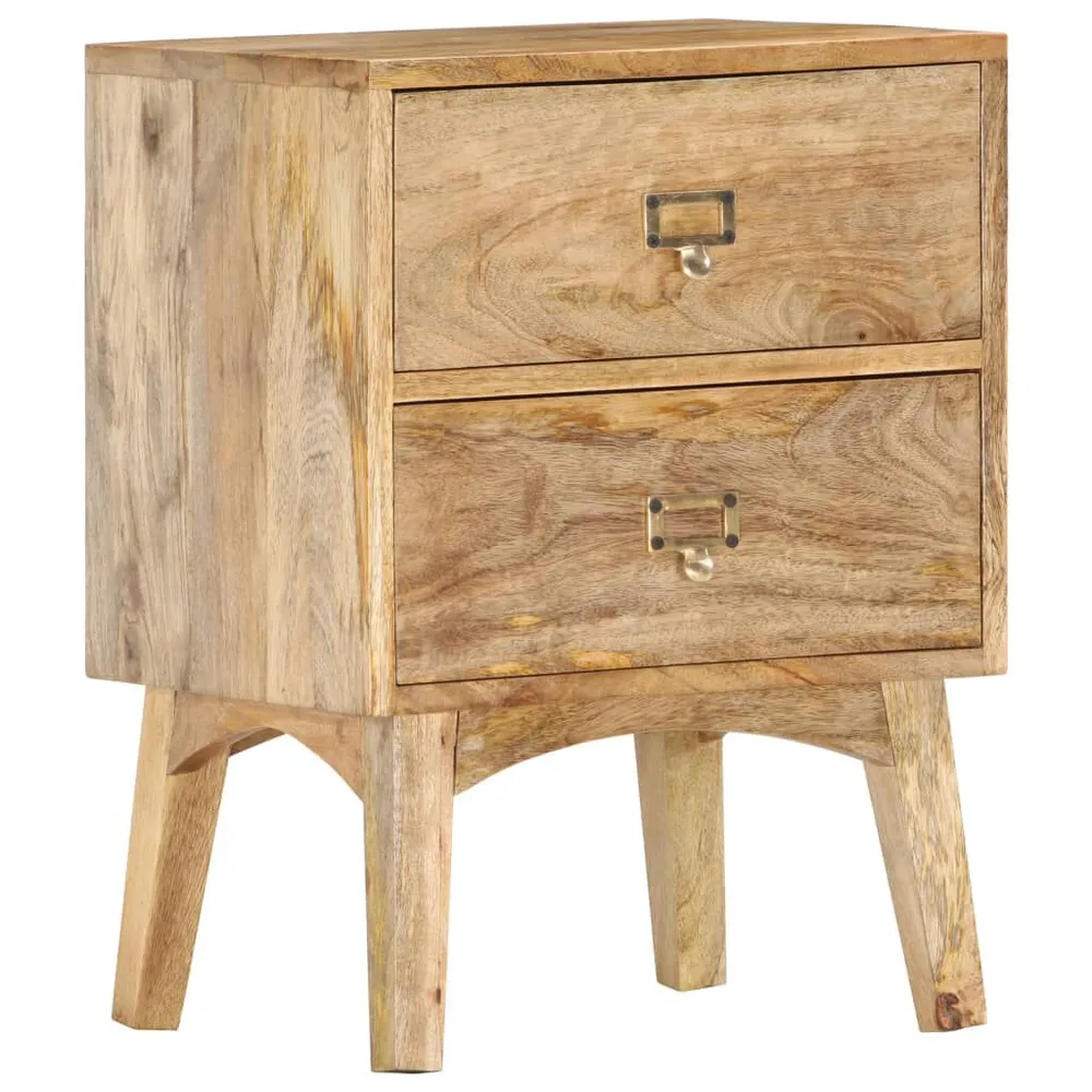 Mesa de cabeceira 40x35x55 cm madeira de mangueira maciç Tecido Resistente