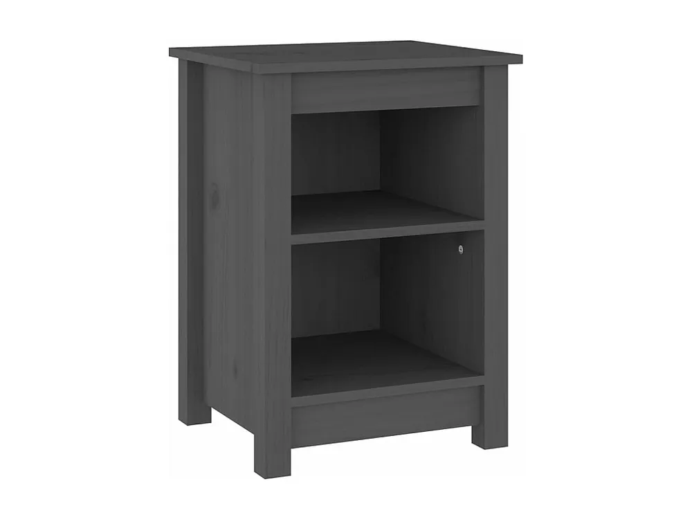 Mesa de cabeceira 40x35x55 cm madeira de pinho maciç cinzento com Gavetas de Armazenamento