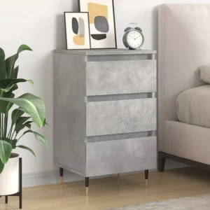 Mesa de cabeceira 40x35x69cm derivados madeira cinzento cimento Tecido Resistente