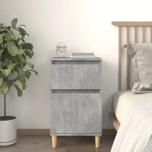 Mesa de cabeceira 40x35x70 cm cinzento cimento com Gavetas de Armazenamento