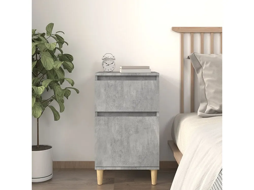 Mesa de cabeceira 40x35x70 cm cinzento cimento com Gavetas de Armazenamento