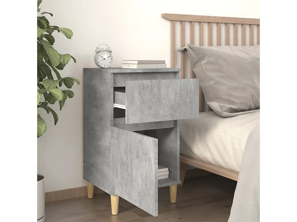 Mesa de cabeceira 40x35x70 cm cinzento cimento com Gavetas de Armazenamento