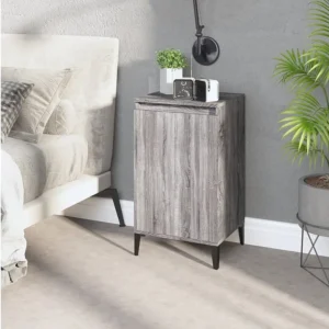 Mesa de cabeceira 40x35x70 cm derivados madeira cinza sonoma com Garantia Estendida
