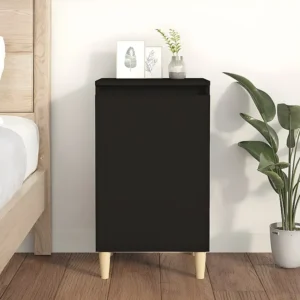 Mesa de cabeceira 40x35x70 cm derivados de madeira preto com Colchão Incluso
