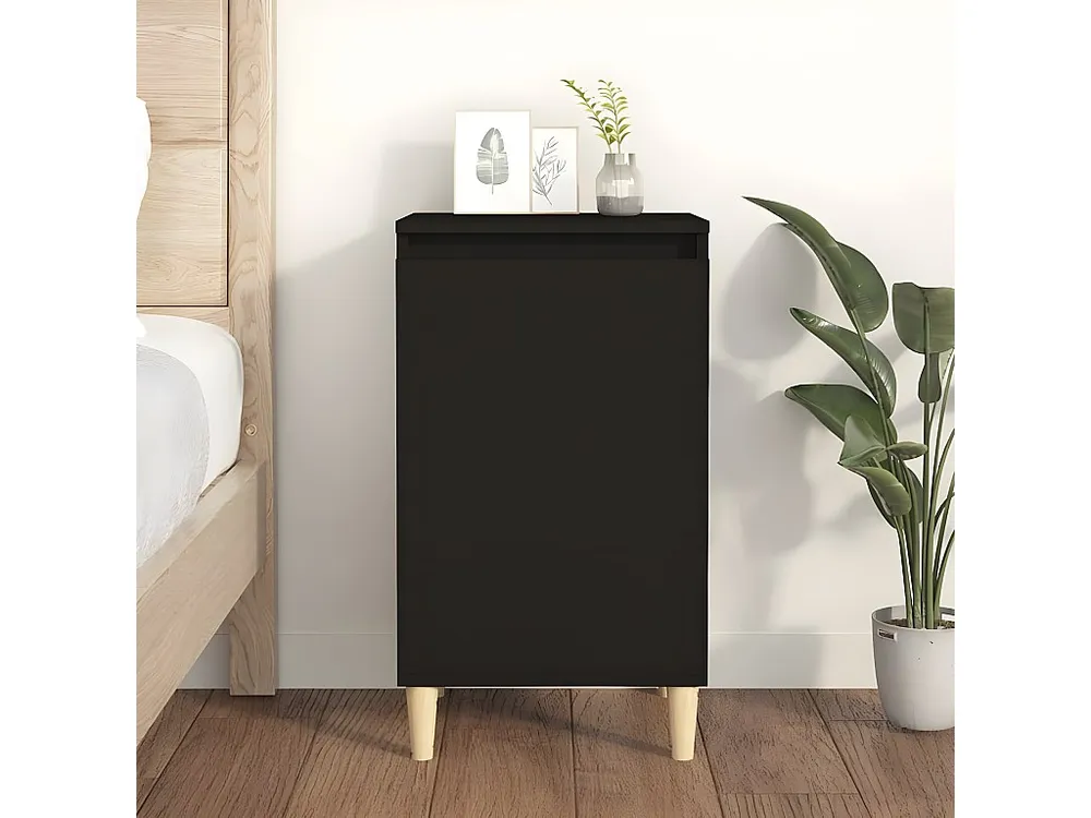 Mesa de cabeceira 40x35x70 cm derivados de madeira preto com Colchão Incluso
